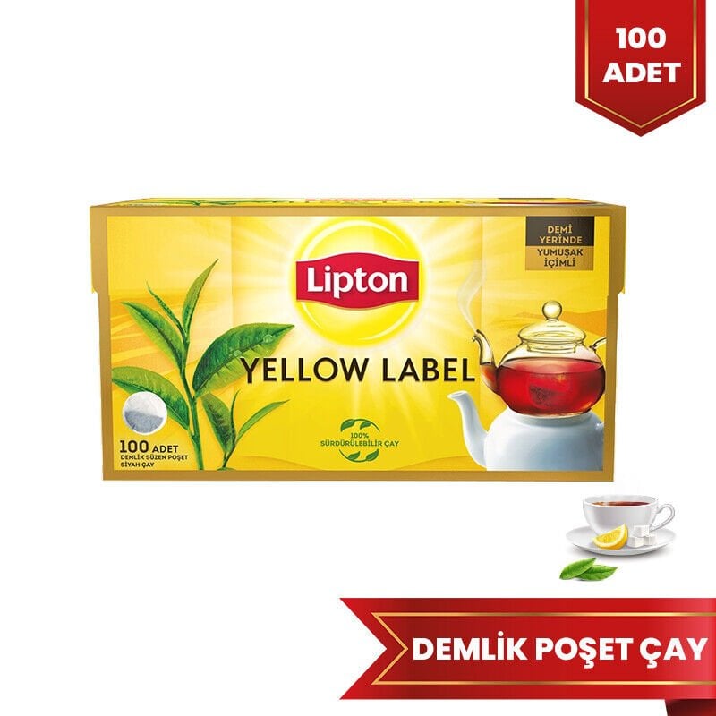 LİPTON YELLOW LABEL DEMLİK POŞET ÇAY 100'LÜ